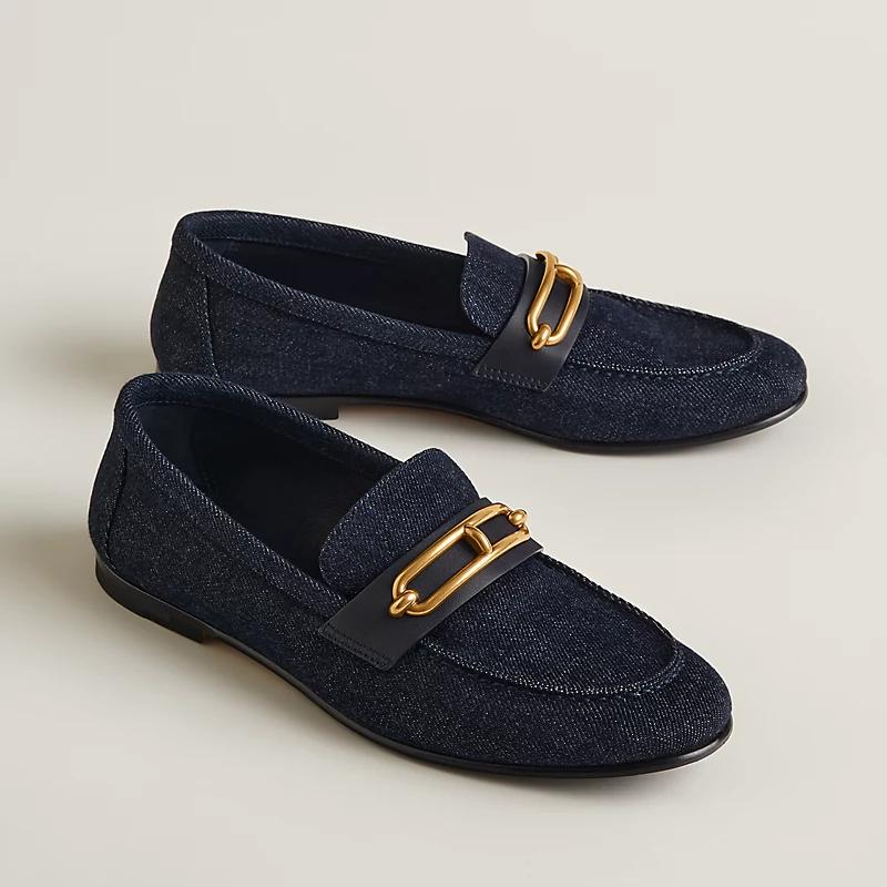 Giày Hermes Colette Loafer Nữ Xanh Navy